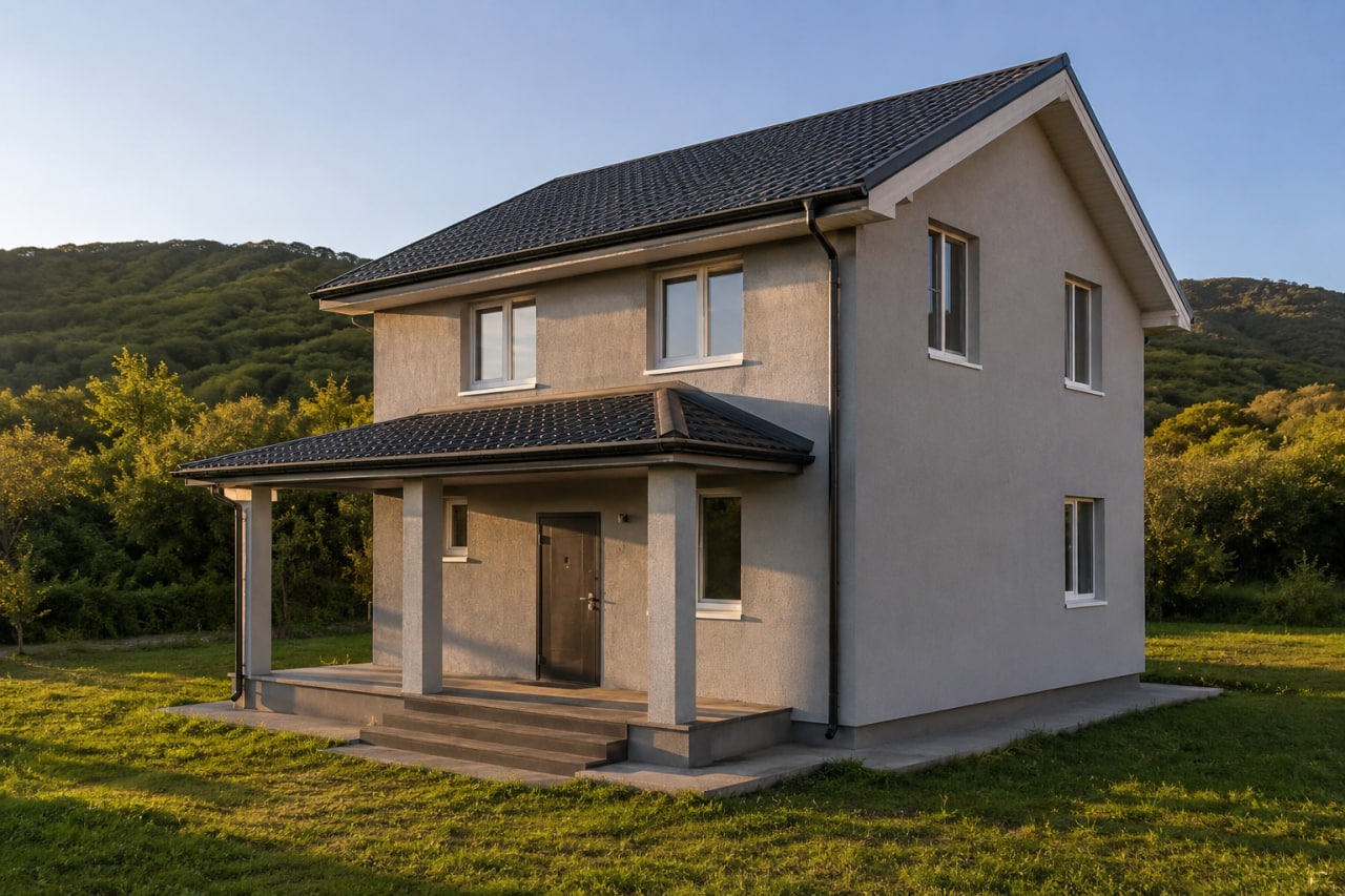 Двухэтажный из газоблока, 120 м²
