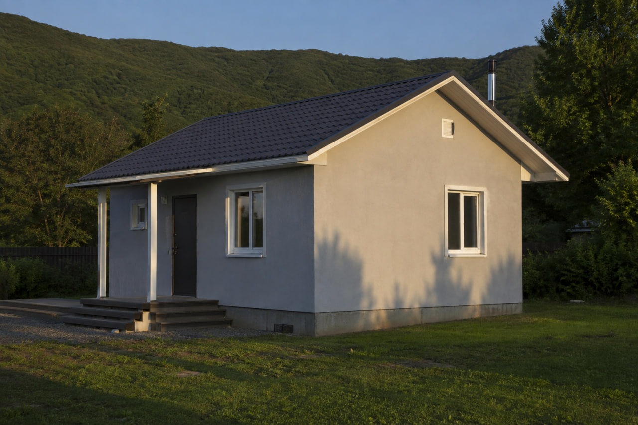 Одноэтажный из газоблока, 60 м²